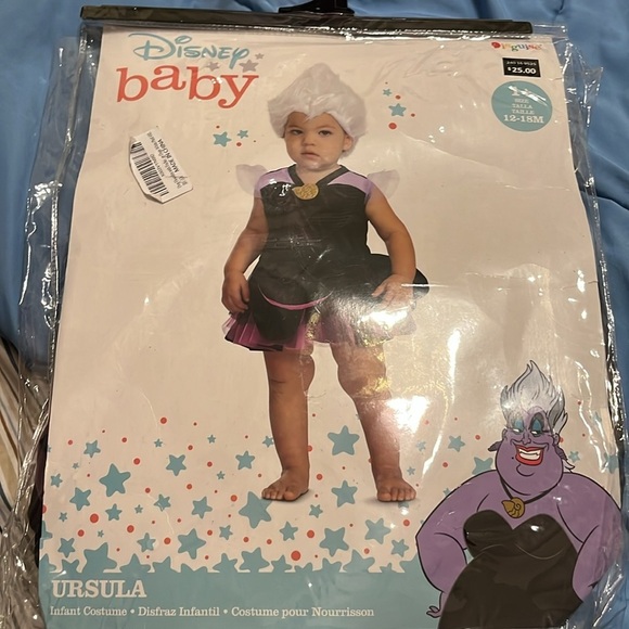 Nwt 12-18 months Official Disney The Little Mermaid  URSULA Costume - Picture 5 of 5